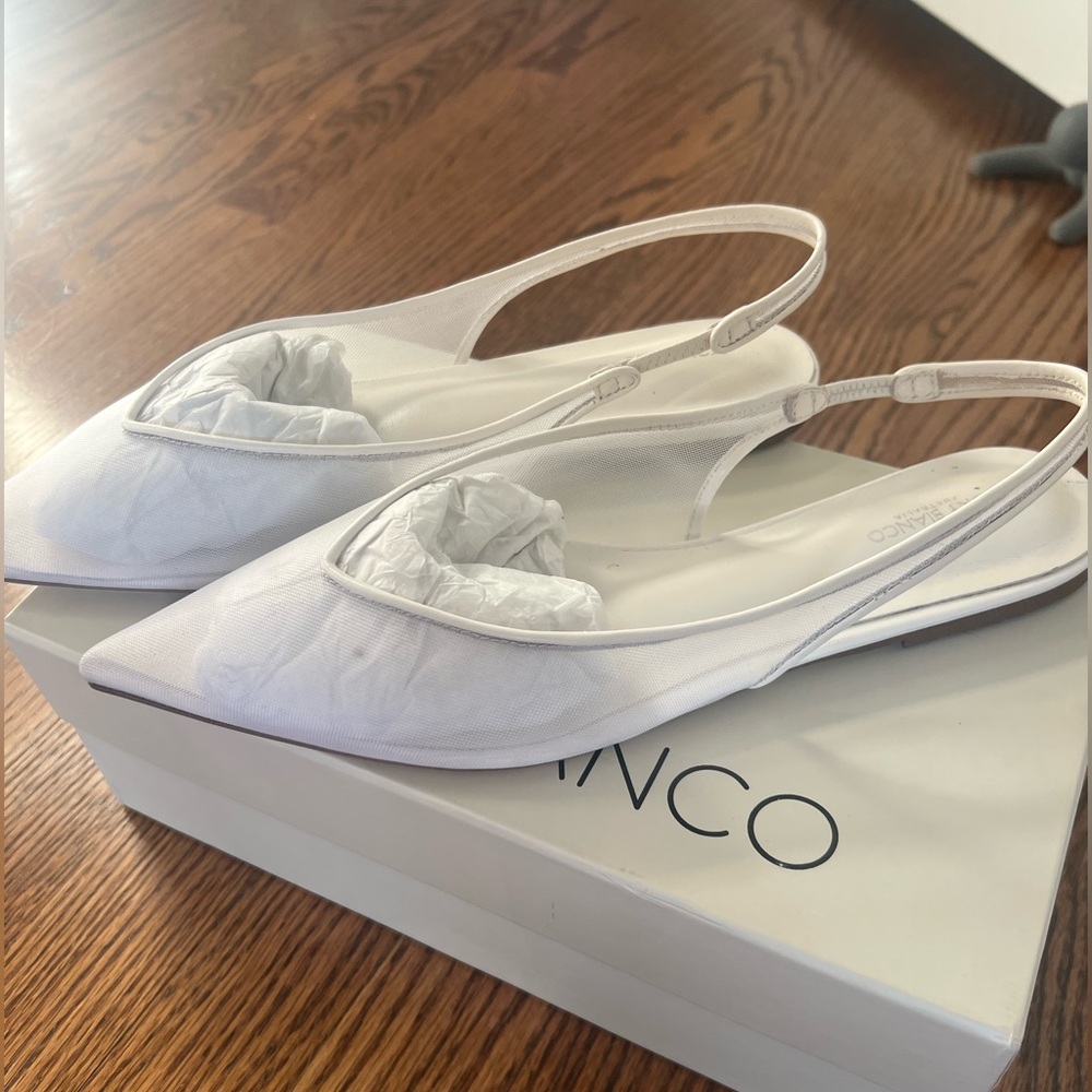 Tony Bianco White Nylon Flats Size 9